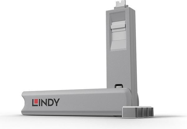 LINDY USB Type C Port Blocker Key - Pack of 4 Blockers White