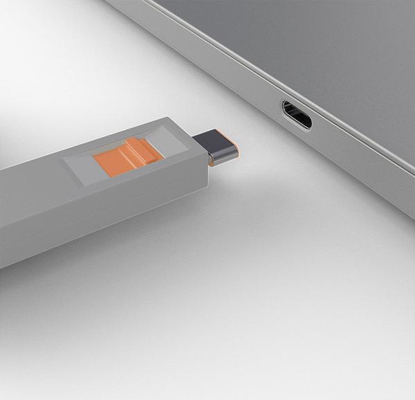 LINDY USB Type C Port Blocker orange