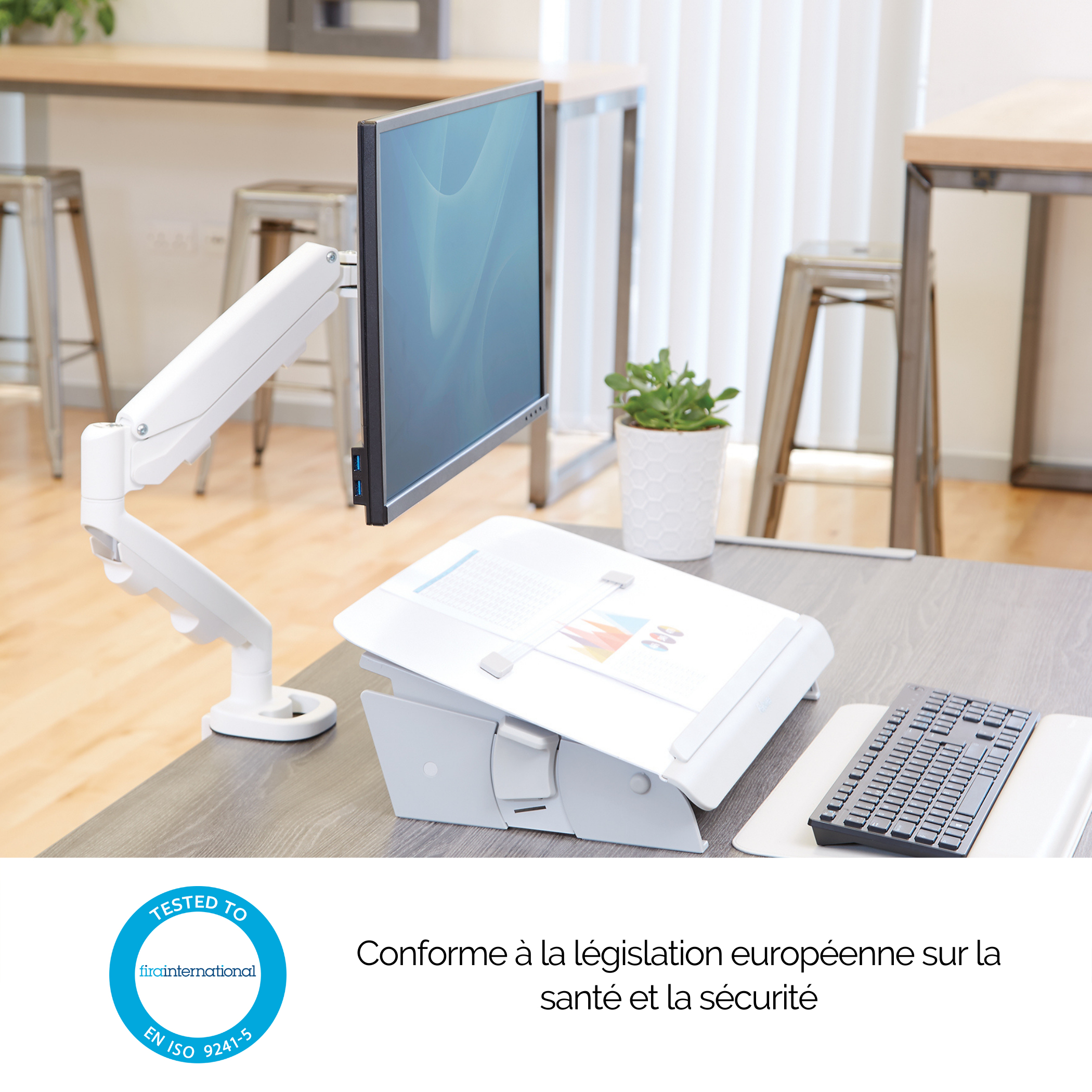 FELLOWES BRAS ARTICULE EPPASINGLE BLANC compatible jusqu’à 39 POUCES