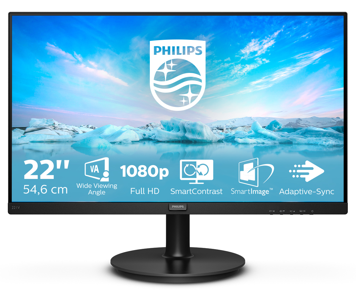 Philips V Line 221V8A/00 écran plat de PC 54,6 cm (21.5") 1920 x 1080 pixels Full HD LED Noir