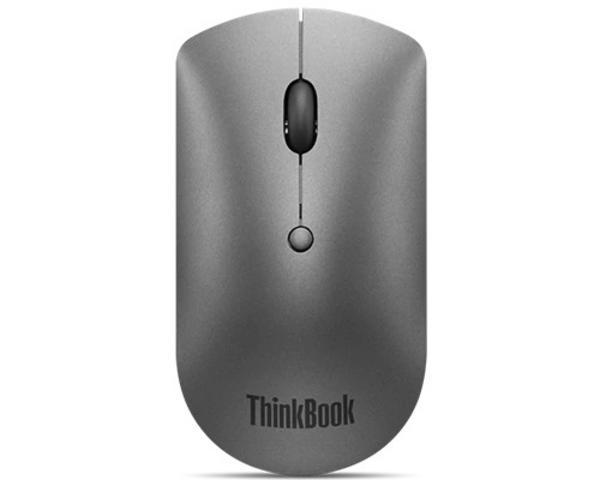 LENOVO ThinkBook Silent - Souris - droitiers et gauchers - bleu optique - 3 boutons - sans fil - Bluetooth 5.0 - gris de fer