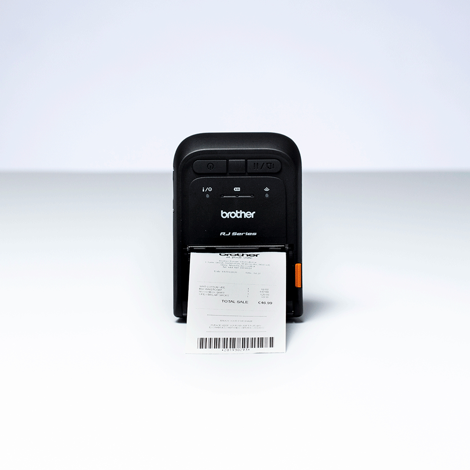 BROTHER RuggedJet RJ-2055WB Receipt printer direct thermal Roll 57mm 203dpi 101.6mm/sec USB 2.0 Wi-Fin NFC Bluetooth 4.2