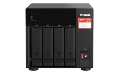 QNAP TS-473A-8G NAS AMD Ryzen Embedded V1500B 8Go SO-DIMM DDR4 4x 2.5/3.5inch SATA 6Gbps 2x M.2 2280 NVMe PCIe Gen3 x1 slots