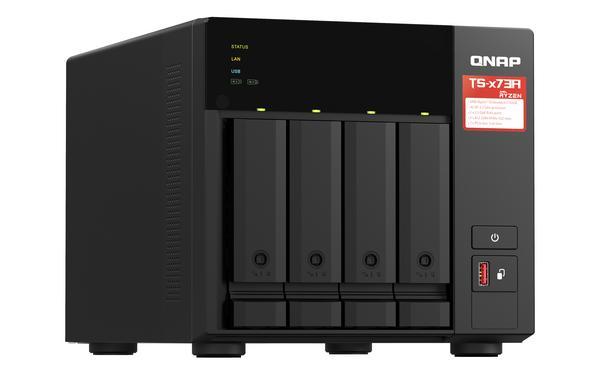 QNAP TS-473A-8G NAS AMD Ryzen Embedded V1500B 8Go SO-DIMM DDR4 4x 2.5/3.5inch SATA 6Gbps 2x M.2 2280 NVMe PCIe Gen3 x1 slots