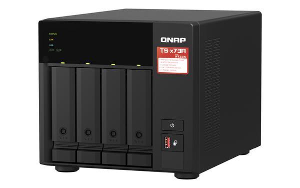 QNAP TS-473A-8G NAS AMD Ryzen Embedded V1500B 8Go SO-DIMM DDR4 4x 2.5/3.5inch SATA 6Gbps 2x M.2 2280 NVMe PCIe Gen3 x1 slots