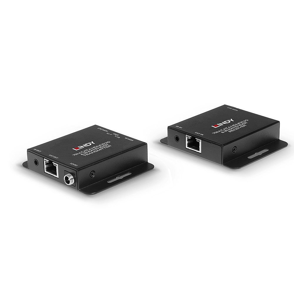 LINDY 70m Cat.6 HDMI 10.2G & IR Extender Amplify HDMI 10.2G & IR signals over 70m via Cat.6 cable