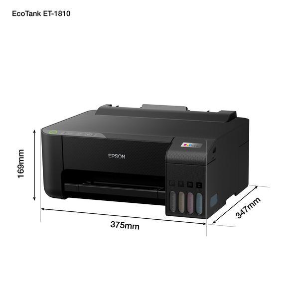 EPSON EcoTank ET-1810 Printer colour ink-jet refillable A4 5760x1440dpi 10ppm mono/5ppm colour 100 sheets USB Wi-Fi black