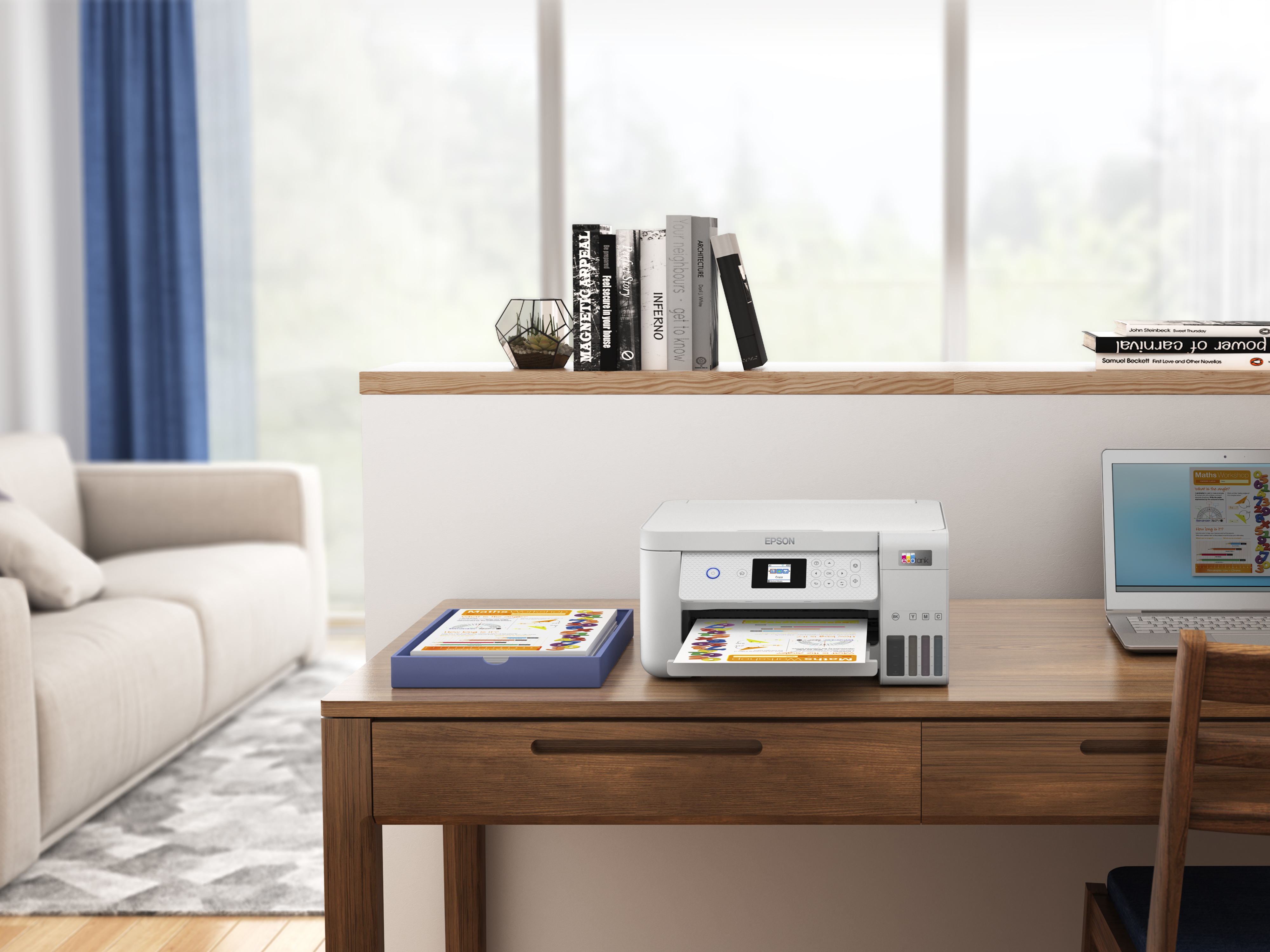 EPSON EcoTank ET-2856 MFP colour ink-jet refillable A4 10.5ppm print 100 sheets USB Wi-Fi white