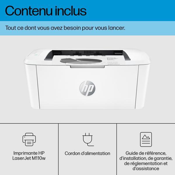 HP LaserJet M110w Printer Mono B/W laser A4/Letter 600x600dpi 20ppm capacity 150 sheets USB 2.0 Wi-Fi Bluetooth LE