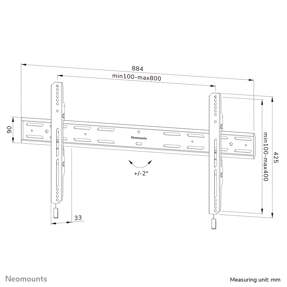 NEOMOUNTS WL30S-850BL18 Support pour écran mural 43-86p - fixe - verrouillable - installation rapide