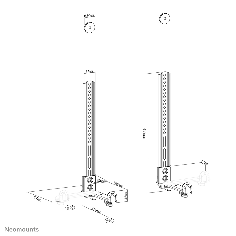 NEOMOUNTS AWL29-650BL1 Support pour vidéobar/barre de son VESA - max 15 kg - universel