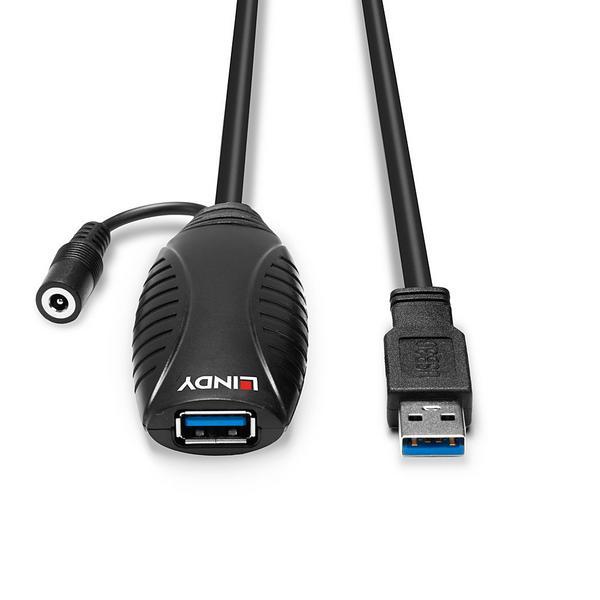 Lindy 43156 câble USB USB 3.2 Gen 1 (3.1 Gen 1) 10 m USB A Noir