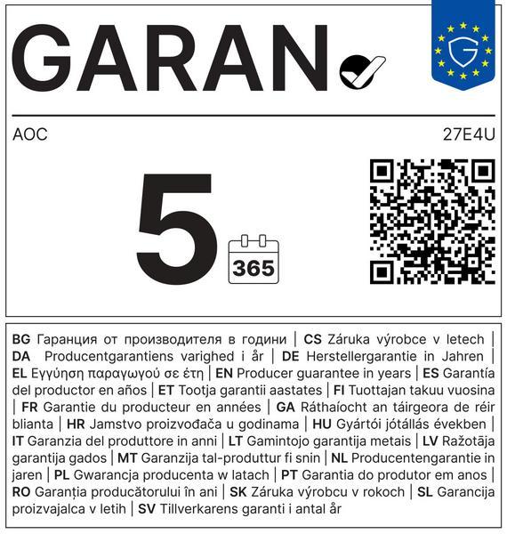 AOC 27E4U écran plat de PC 68,6 cm (27") 1920 x 1080 pixels Full HD LED Noir