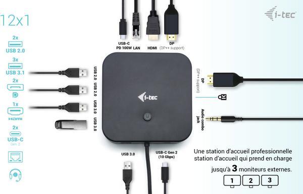 I-TEC USB-C HDMI Dual DP Docking Station with Power Delivery 100 W