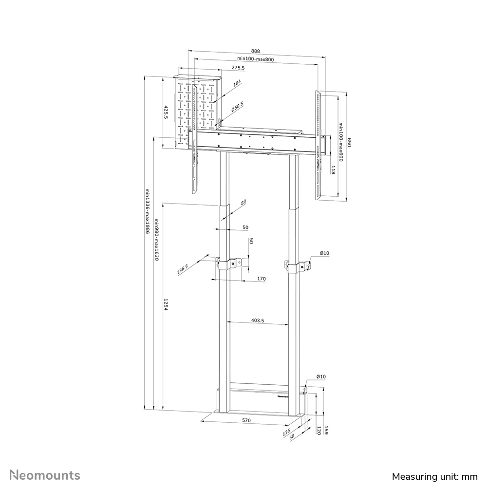 NEOMOUNTS WL55-875WH1 Support mural pour écran 55-100p - motorisé - TÜV