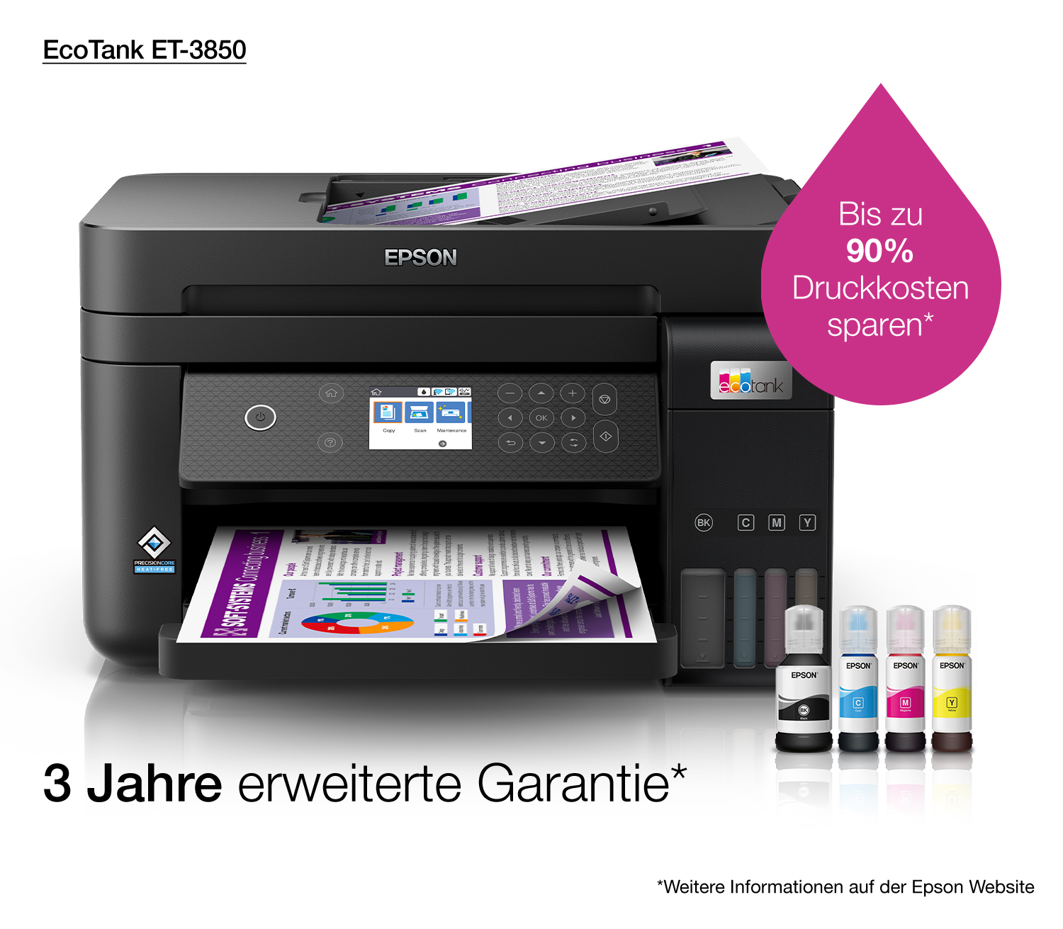 Epson EcoTank ET-3850 Jet d'encre A4 4800 x 1200 DPI 33 ppm Wifi