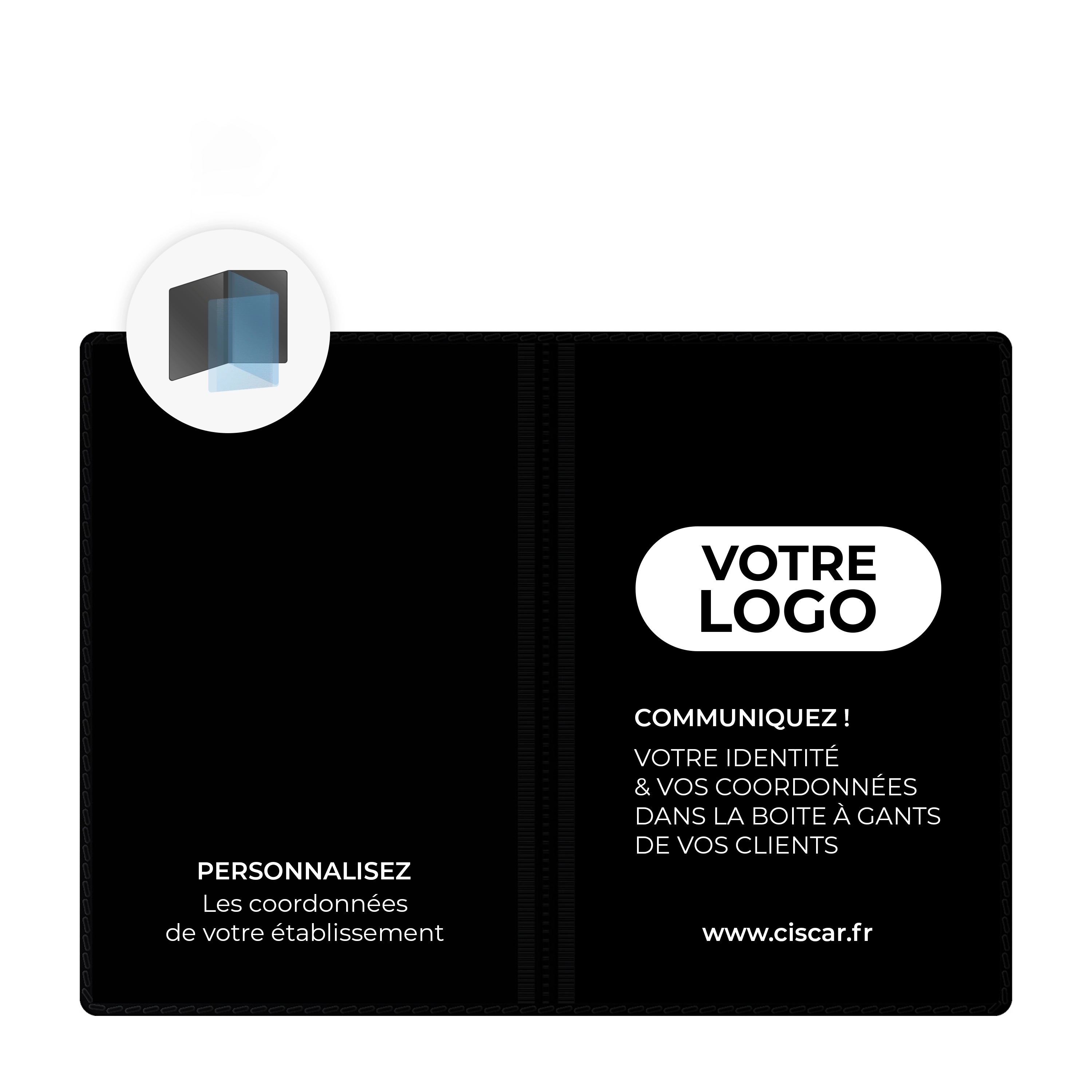 ETUIS CARTE GRISE SLIM GOMME 4 VOLETS - RECTO / VERSO