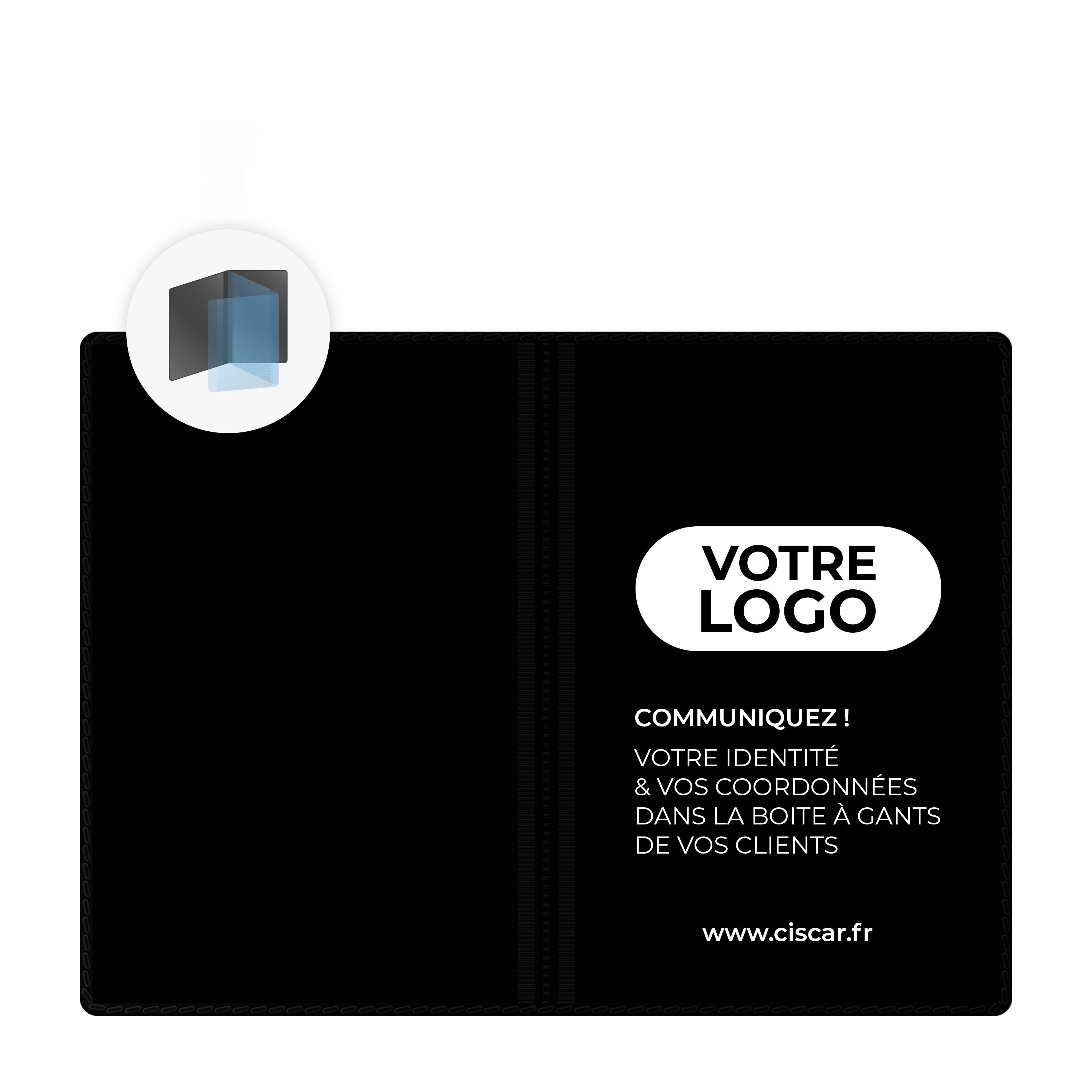ETUIS CARTE GRISE SLIM GOMME 4 VOLETS - RECTO