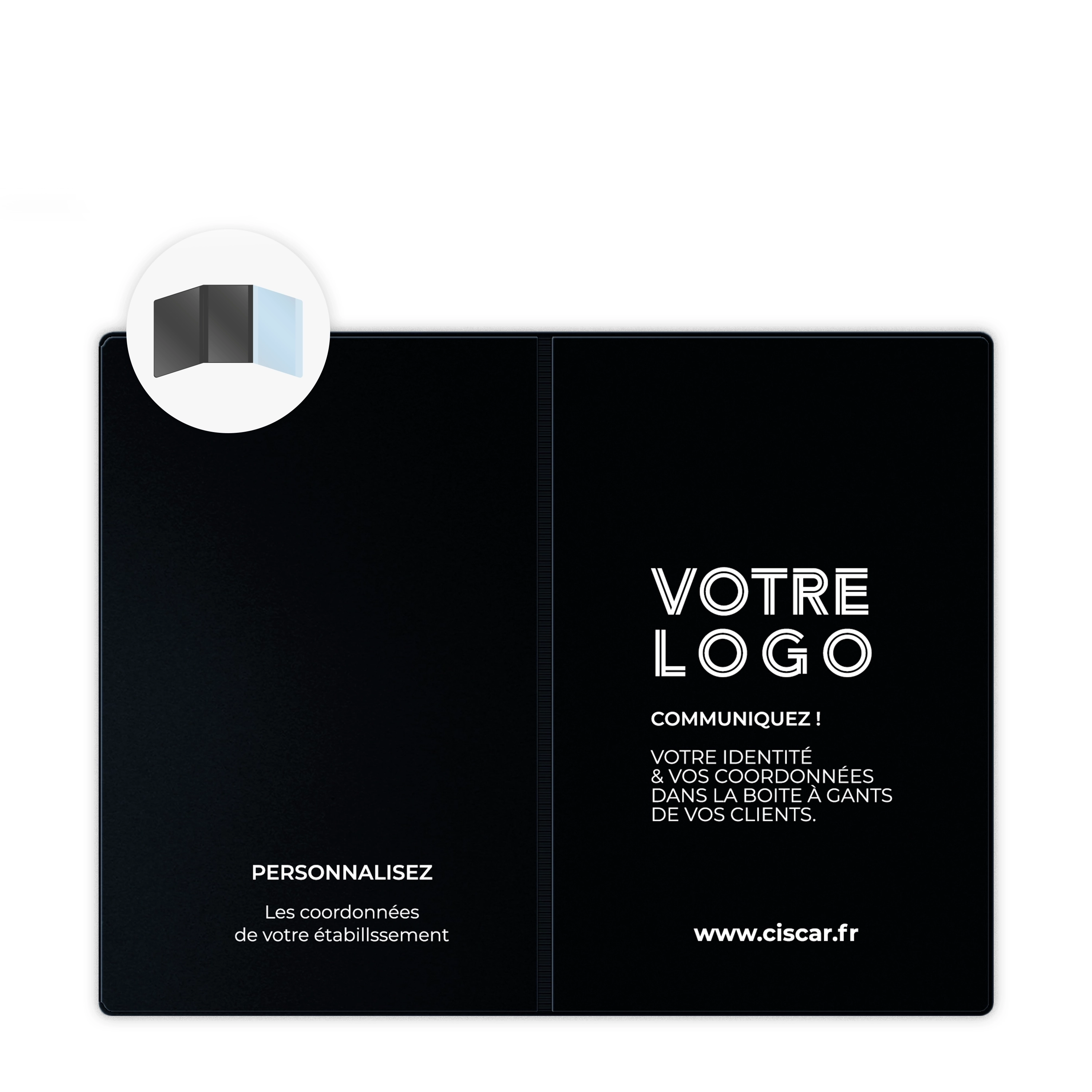 ETUIS CARTE GRISE TRIO GOMME 3 VOLETS - RECTO / VERSO