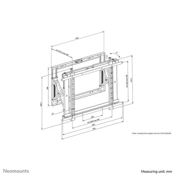 NEOMOUNTS WL95-800BL1 Support mural pour Videowall 42-70p - push-pull - max 35 kg