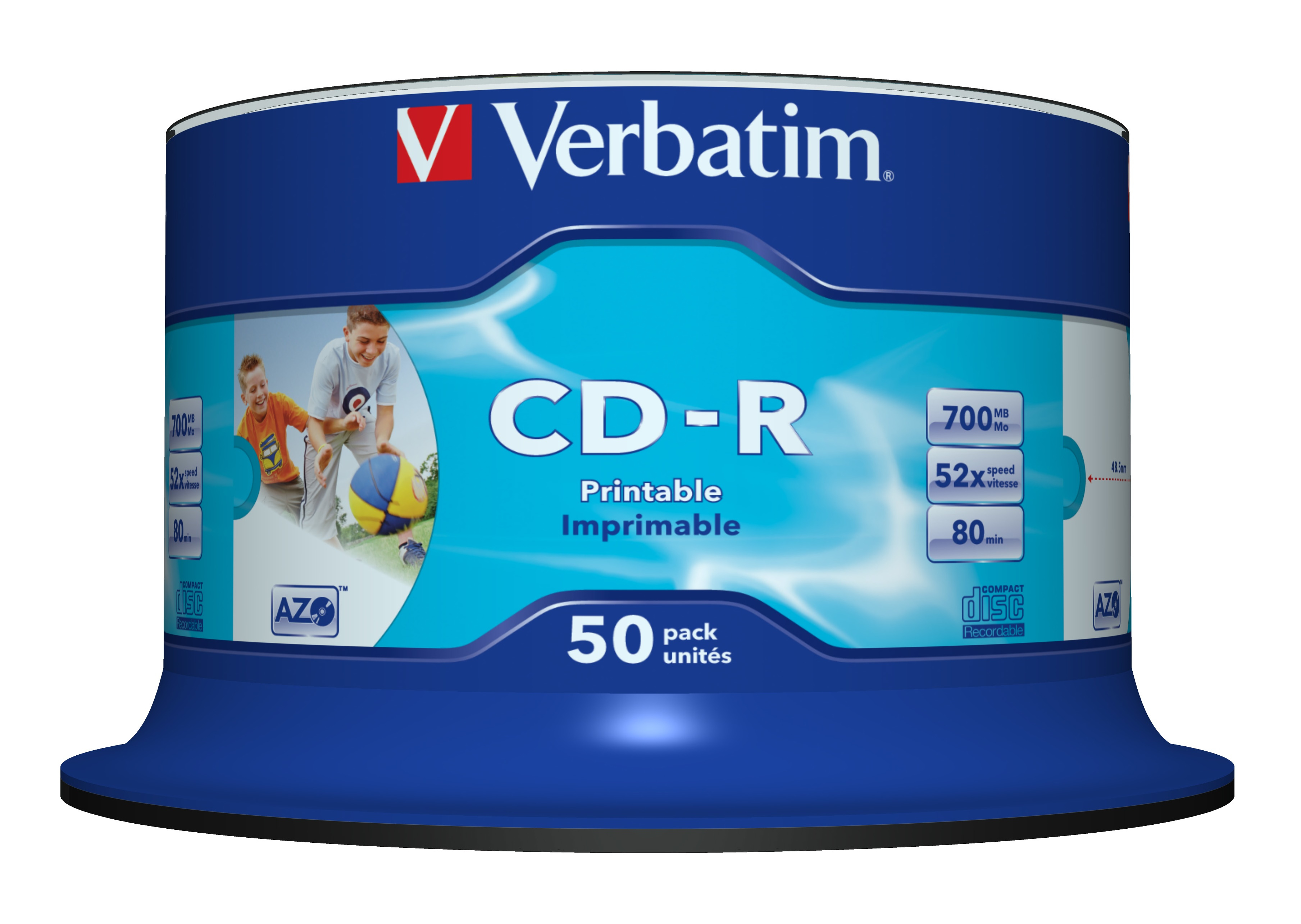 Verbatim CD-R AZO Wide Inkjet Printable no ID 700 Mo 52x 50 pièce(s)