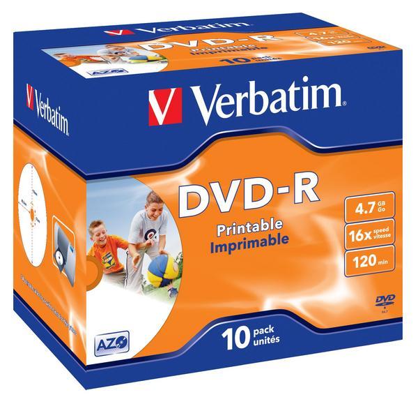 Verbatim 43521 DVD vierge 4,7 Go DVD-R 10 pièce(s)