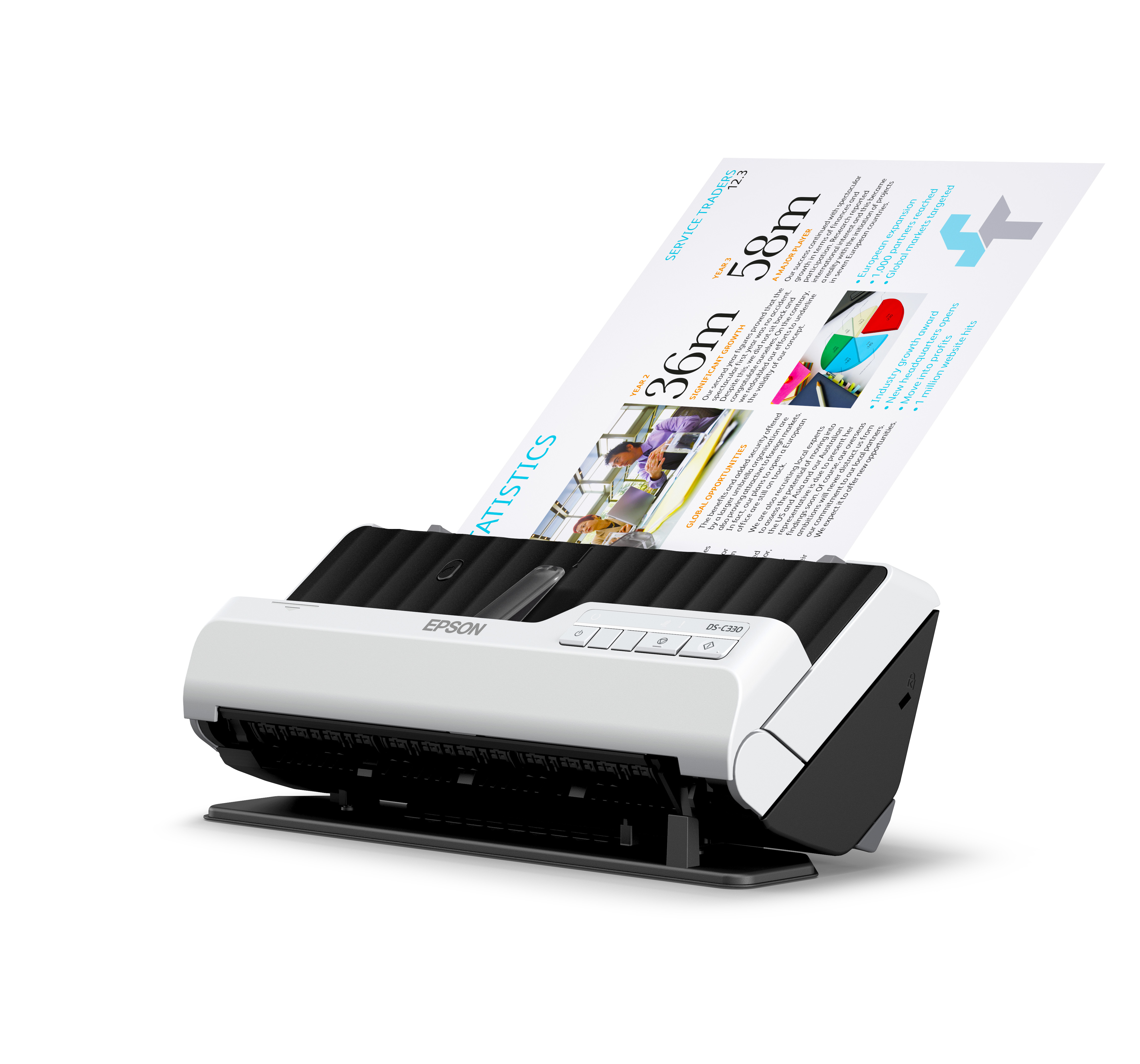 Epson DS-C330 Chargeur automatique de documents + Scanner à feuille 600 x 600 DPI A4 Noir, Blanc