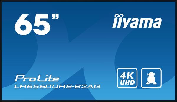 iiyama LH6560UHS-B2AG affichage de messages Carte A numérique 165,1 cm (65") LED Wifi 500 cd/m² 4K Ultra HD Noir Intégré dans le processeur Android 11 24/7