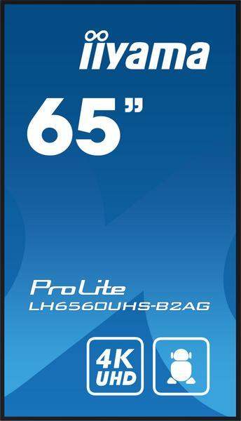 iiyama LH6560UHS-B2AG affichage de messages Carte A numérique 165,1 cm (65") LED Wifi 500 cd/m² 4K Ultra HD Noir Intégré dans le processeur Android 11 24/7
