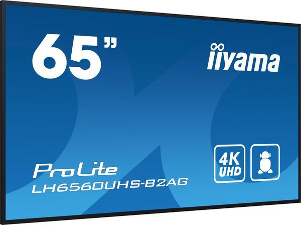 iiyama LH6560UHS-B2AG affichage de messages Carte A numérique 165,1 cm (65") LED Wifi 500 cd/m² 4K Ultra HD Noir Intégré dans le processeur Android 11 24/7
