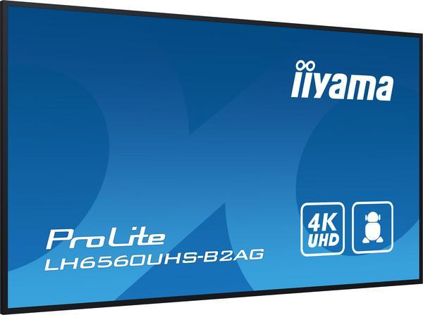 iiyama LH6560UHS-B2AG affichage de messages Carte A numérique 165,1 cm (65") LED Wifi 500 cd/m² 4K Ultra HD Noir Intégré dans le processeur Android 11 24/7