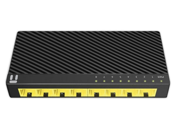 1 Switch Ethernet 8 ports 10/100/1000 Mbps.