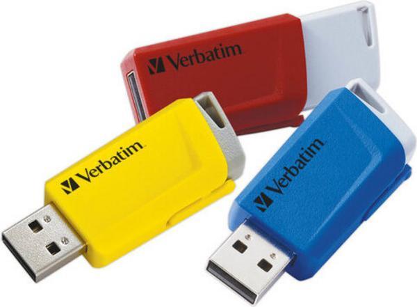 Verbatim Clé USB Store 'n Click 3 x 16 Go Rouge / Bleu / Jaune