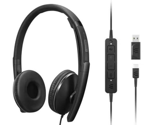 LENOVO - Gen 2 - Micro-casque - sur-oreille - filaire - USB-C - noir - Certifié pour Microsoft Teams