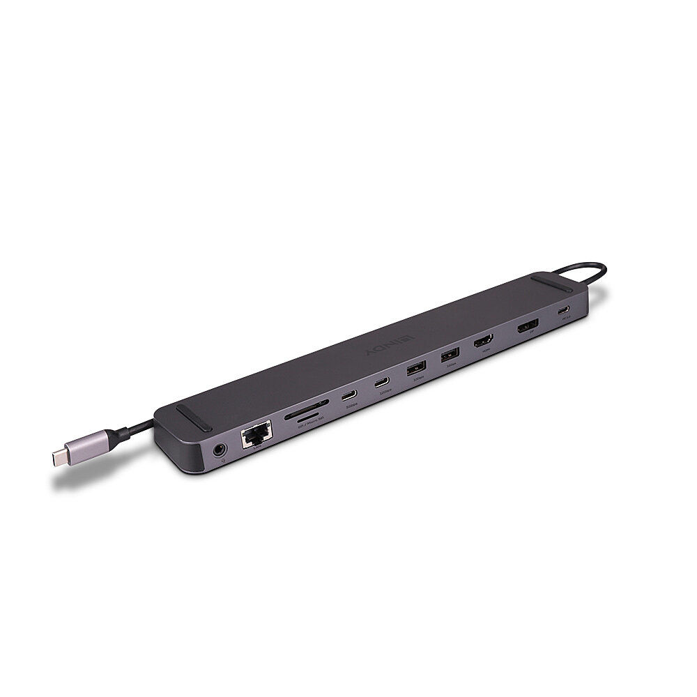 Lindy DST-Mini XT 810, Mini Docking Station USB-C pour Laptop pour un écran 8K ou deux écrans 4K60 et charge 100W