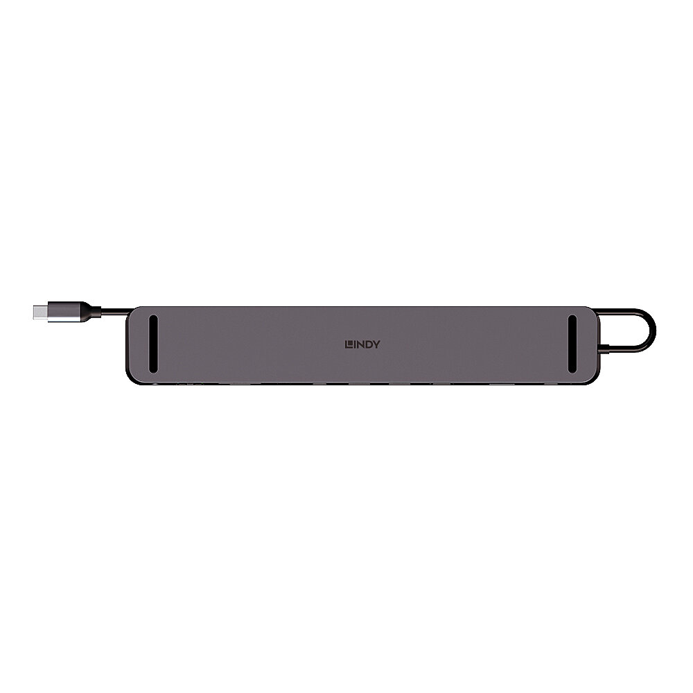 Lindy DST-Mini XT 810, Mini Docking Station USB-C pour Laptop pour un écran 8K ou deux écrans 4K60 et charge 100W