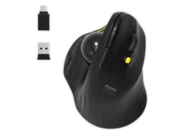 1 Souris sans fil Bluetooth rechargeableERGO Trackball - Noir