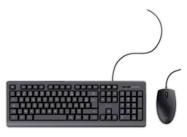 Trust Primo clavier Souris incluse Bureau USB AZERTY Français Noir