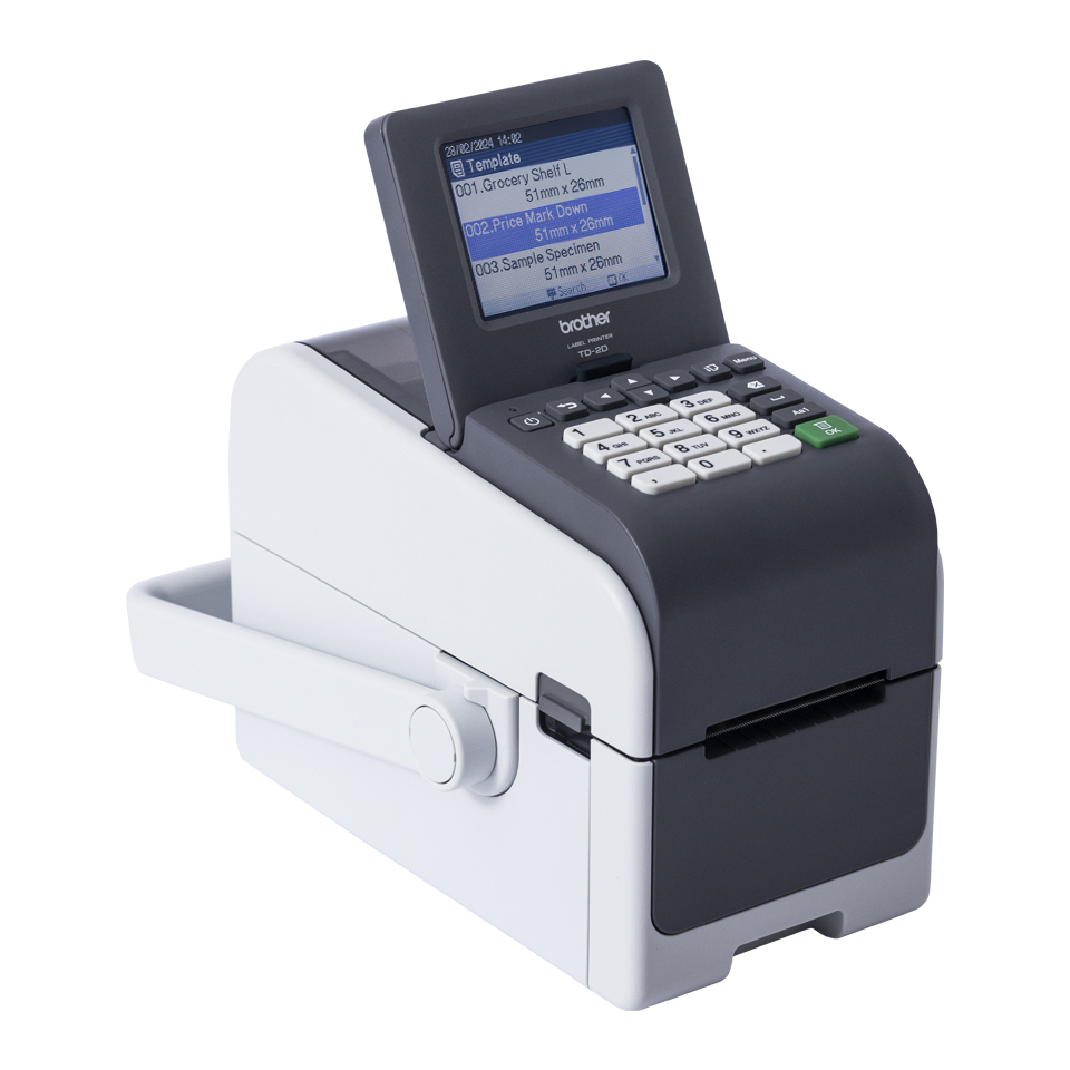 BROTHER 2p Label Printer USB Connection 300dpi Ethernet Battery Possible LCD Display Bluetooth Wi-Fi Touch Screen Handle
