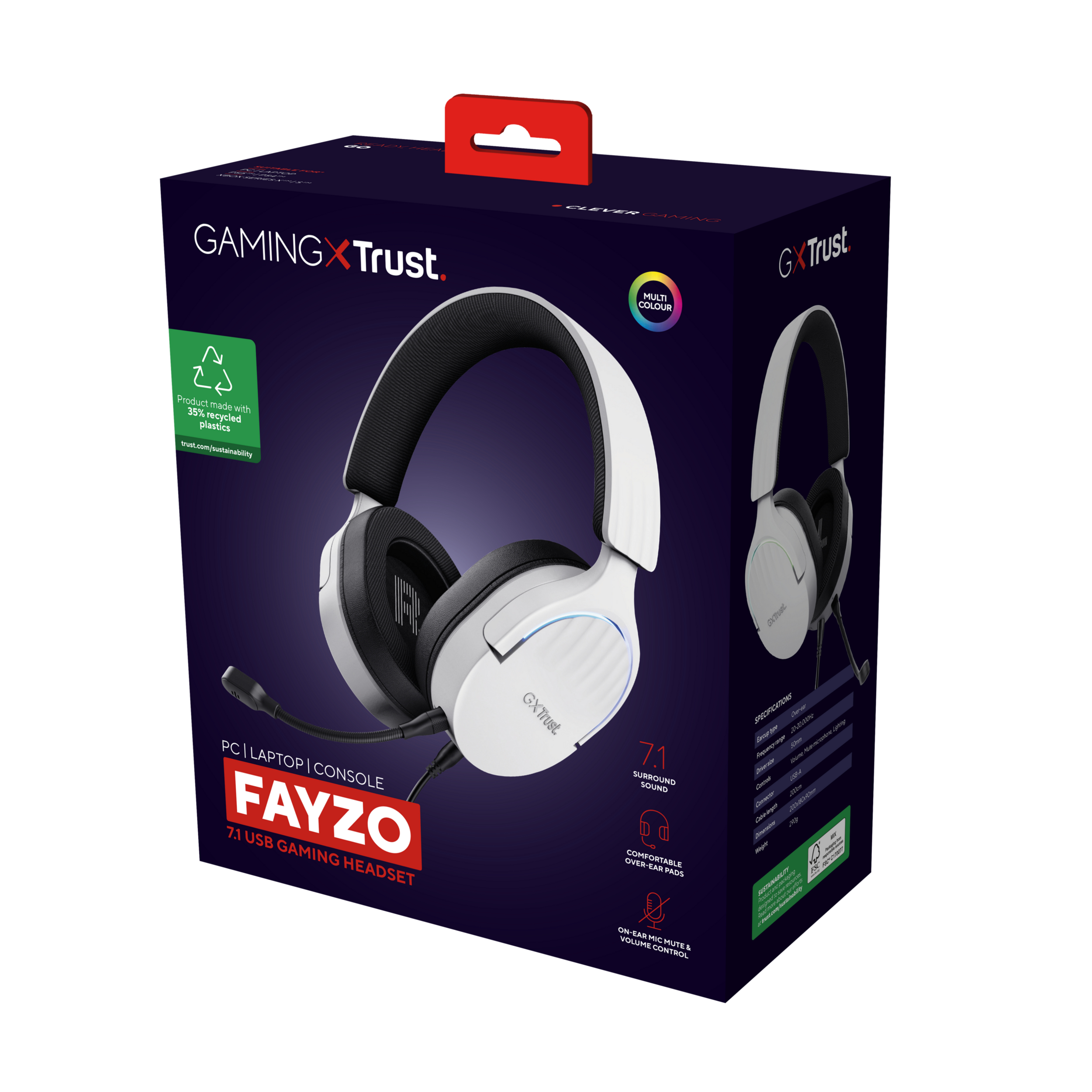 TRUST GXT490W FAYZO 7.1 USB Headset White