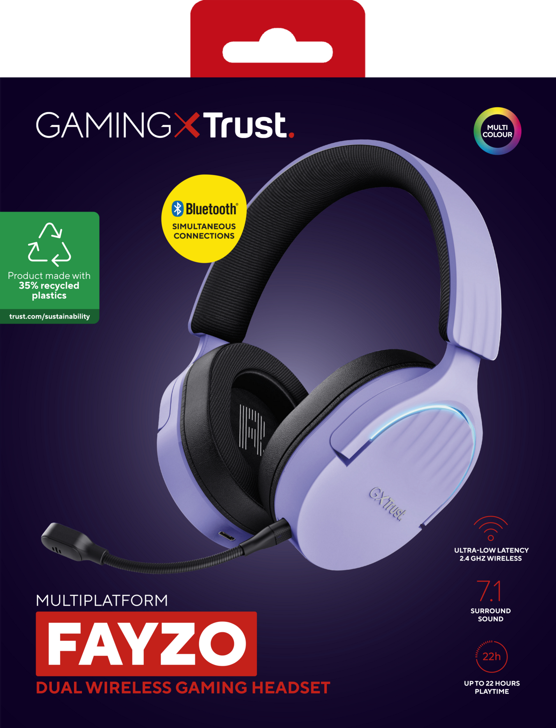 TRUST GXT491P FAYZO Wireless Headset Purple