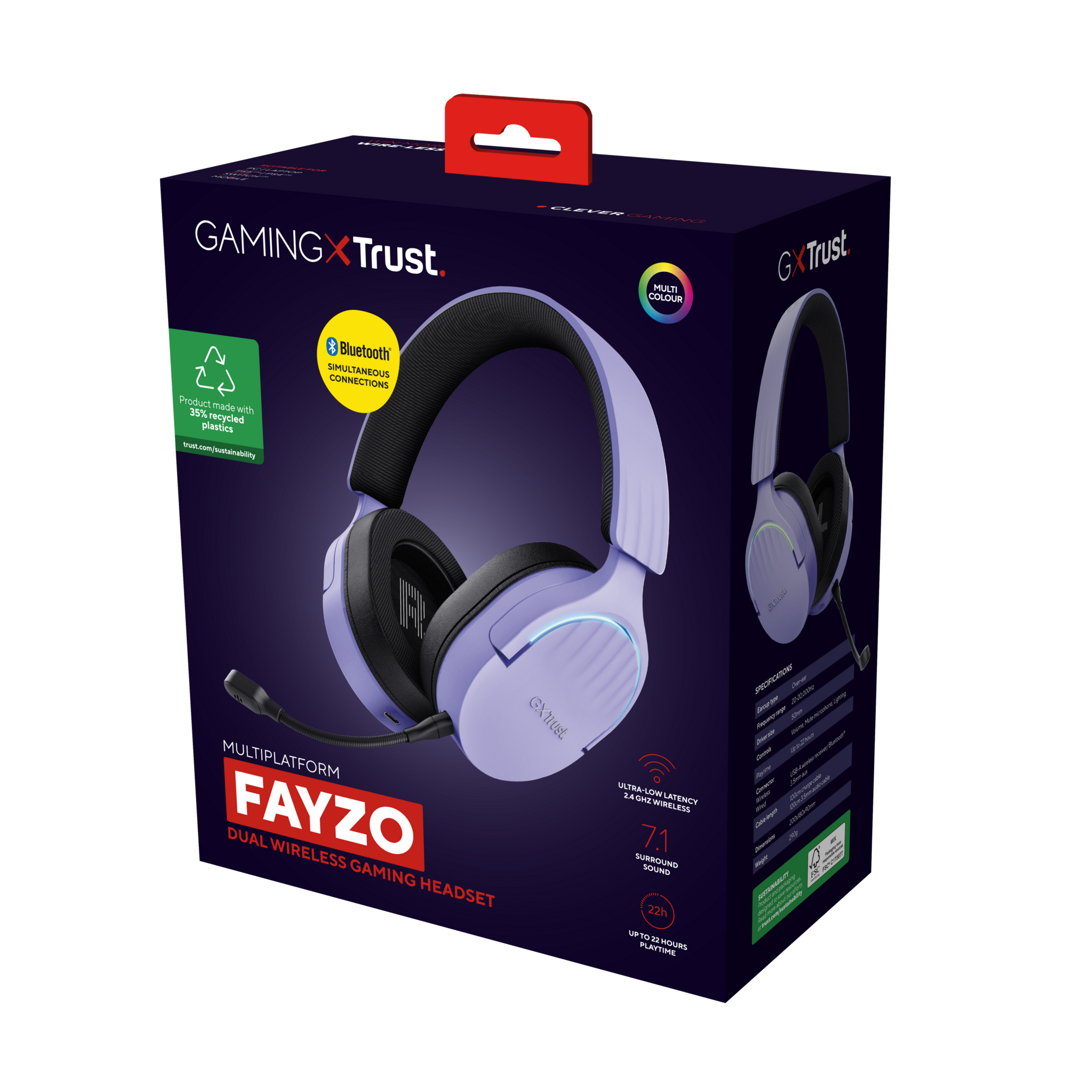 TRUST GXT491P FAYZO Wireless Headset Purple