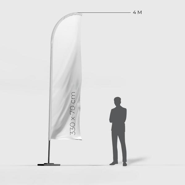 VOILE BEACHFLAG CLASSIQUE DROIT 330 X 70 CM