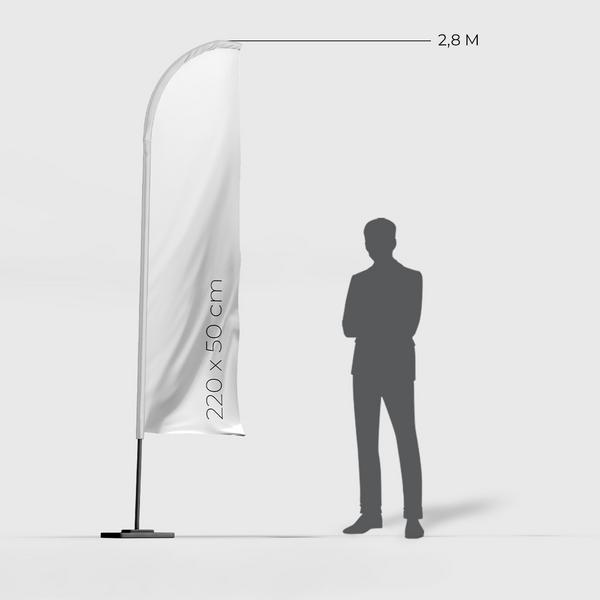 VOILE BEACHFLAG CLASSIQUE DROIT  220 X 50 CM