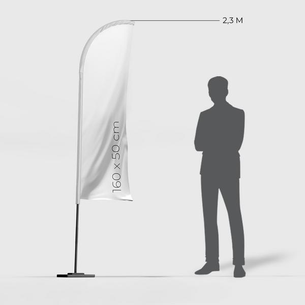 VOILE BEACHFLAG CLASSIQUE DROIT  160 X 50 CM