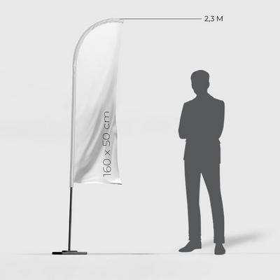 VOILE BEACHFLAG CLASSIQUE DROIT  160 X 50 CM