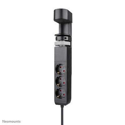 NEOMOUNTS VOLT Desk Clamp socket with Quick-charge USB Ports clamp 0-50mm 3x type-F 230V 1x USB-A 18W 2x USB-C 20W