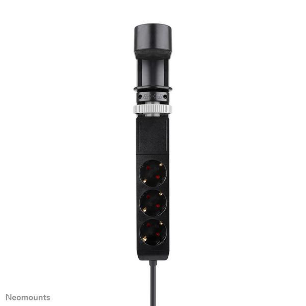 NEOMOUNTS VOLT Desk Clamp socket with Quick-charge USB Ports clamp 0-50mm 3x type-F 230V 1x USB-A 18W 2x USB-C 20W