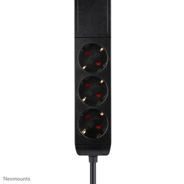 NEOMOUNTS VOLT Desk Clamp socket with Quick-charge USB Ports clamp 0-50mm 3x type-F 230V 1x USB-A 18W 2x USB-C 20W