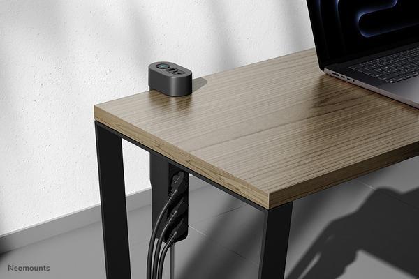 NEOMOUNTS VOLT Desk Clamp socket with Quick-charge USB Ports clamp 0-50mm 3x type-F 230V 1x USB-A 18W 2x USB-C 20W